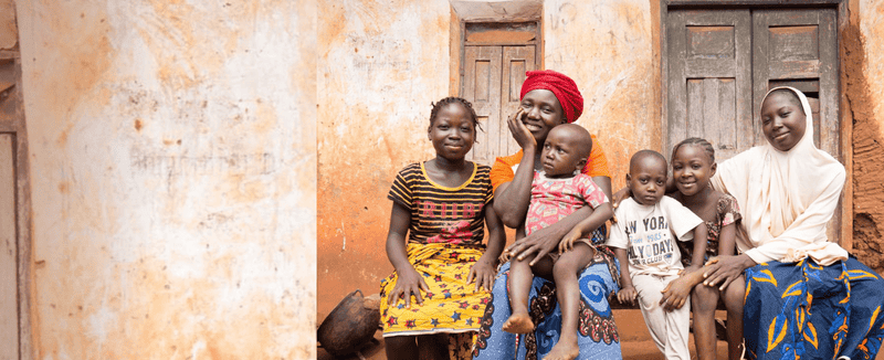 Family helped by ActionAid Donors