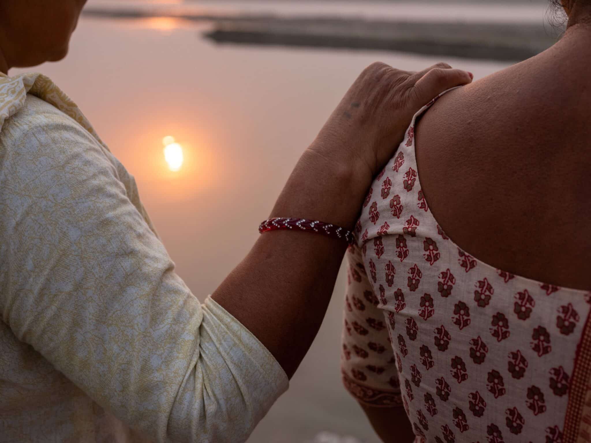 Krishni alongside Parbati, Rismani, and Gauri on the banks of the Kauriala river, an area of high flood risk.