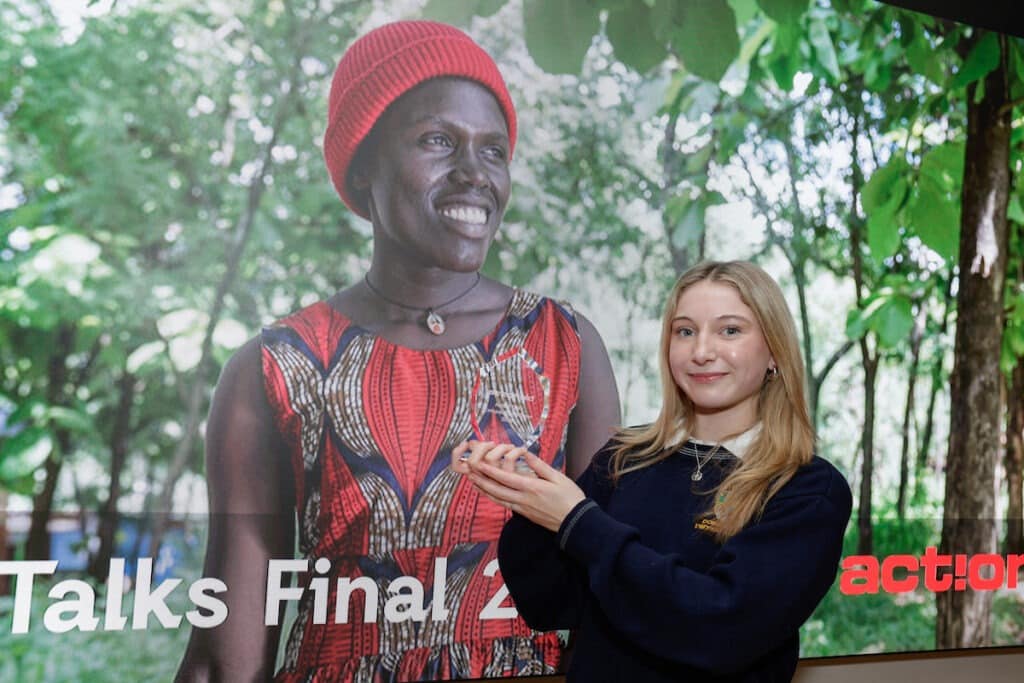Winner of the ActionTalks final Emma O'Sullivan